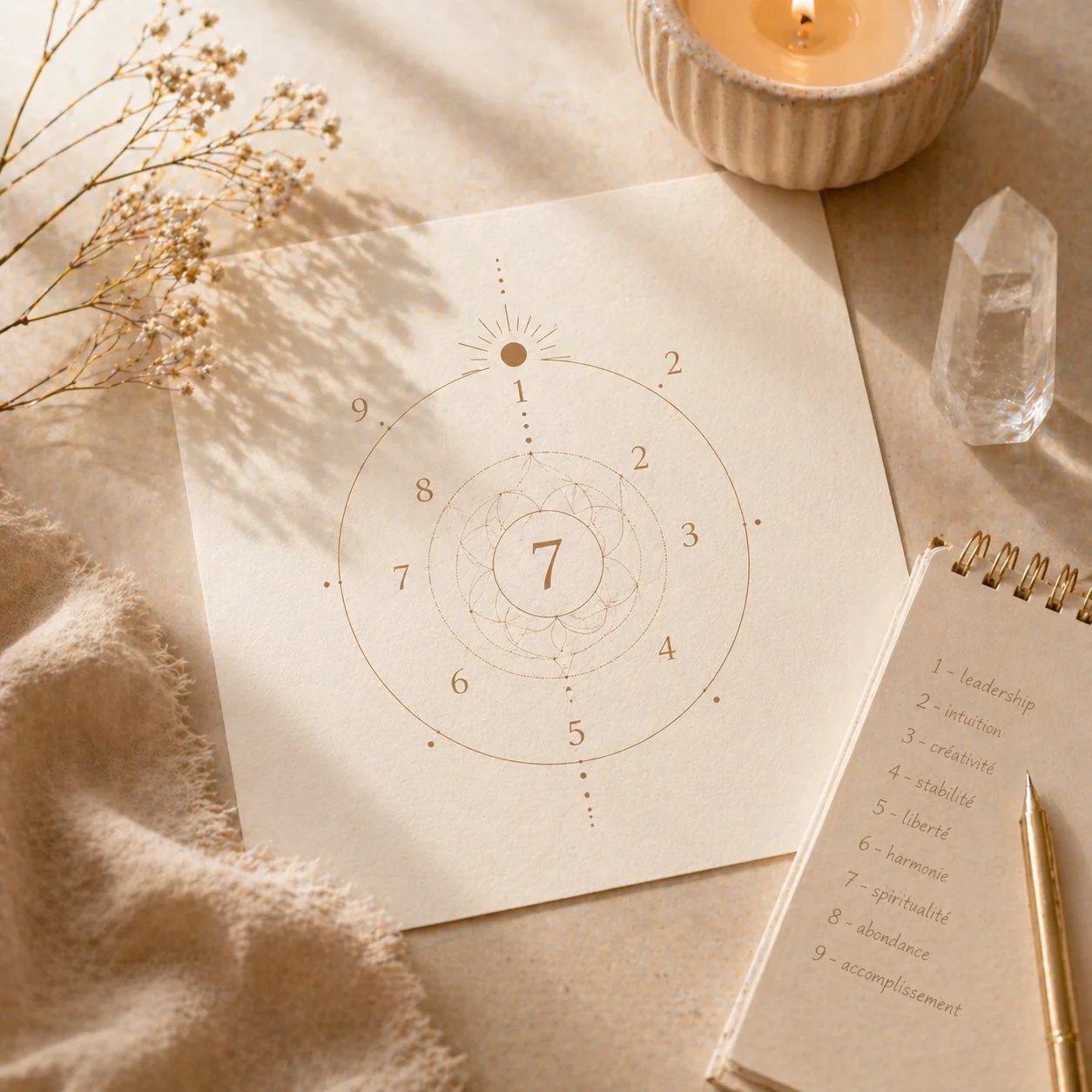 Mandala et chiffres de numérologie — séance de compréhension de soi